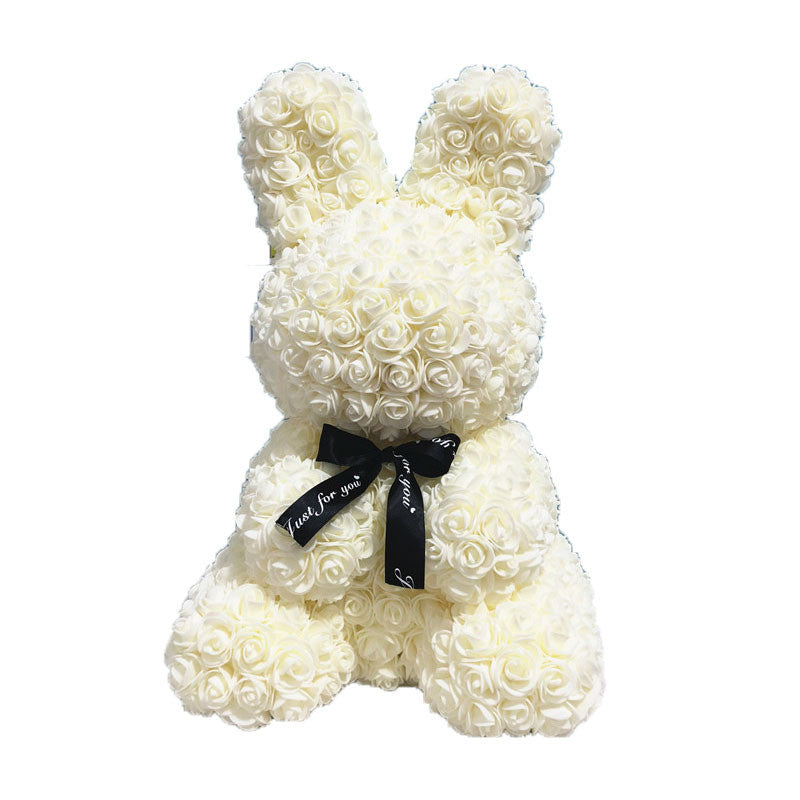 Rose Bunny Eternal Flower Decoration – Romantic Valentine & Wedding Gift
